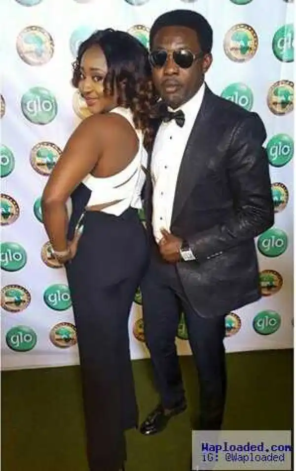 Photo: Actress Ini Edo & AY Comedian Pose For A Shot At GLO CAF Awards